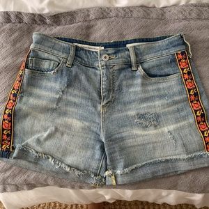 Denim Shorts with Embroidery
